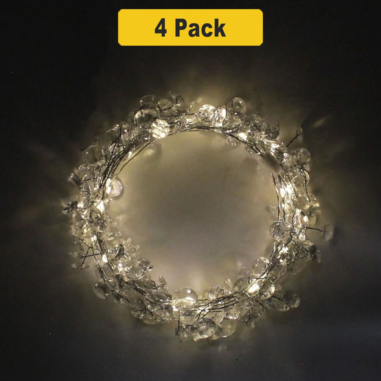Whimsical 40 LED Crystal Fairy Lights — 97 Gem Stones, Battery Powered